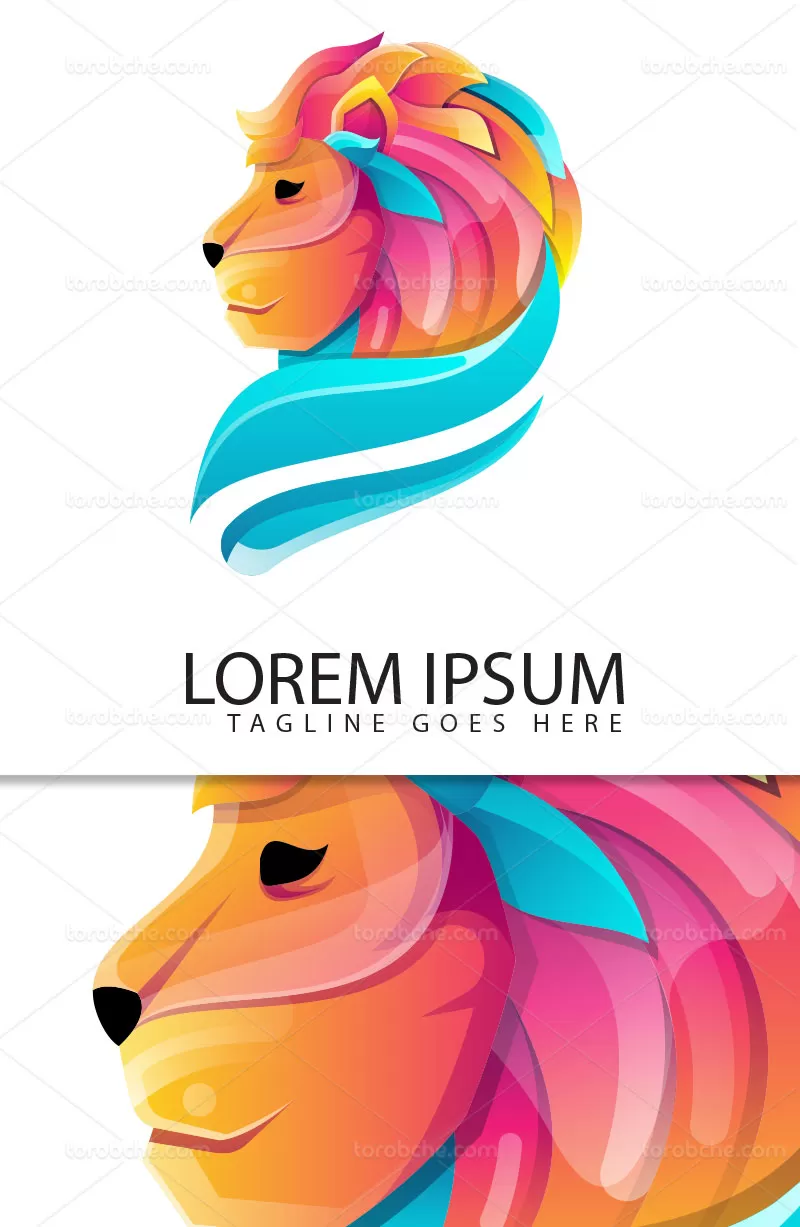 وکتور لوگو شیر انتزاعی | گرافیک با طعم تربچه