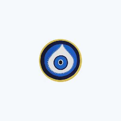 بشقاب دیوارکوب سفالی طرح چشم نظر مجموعه 2عددی