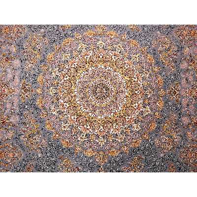 فرش ماشینی زمرد مشهد مدل 45002 زمینه آبی