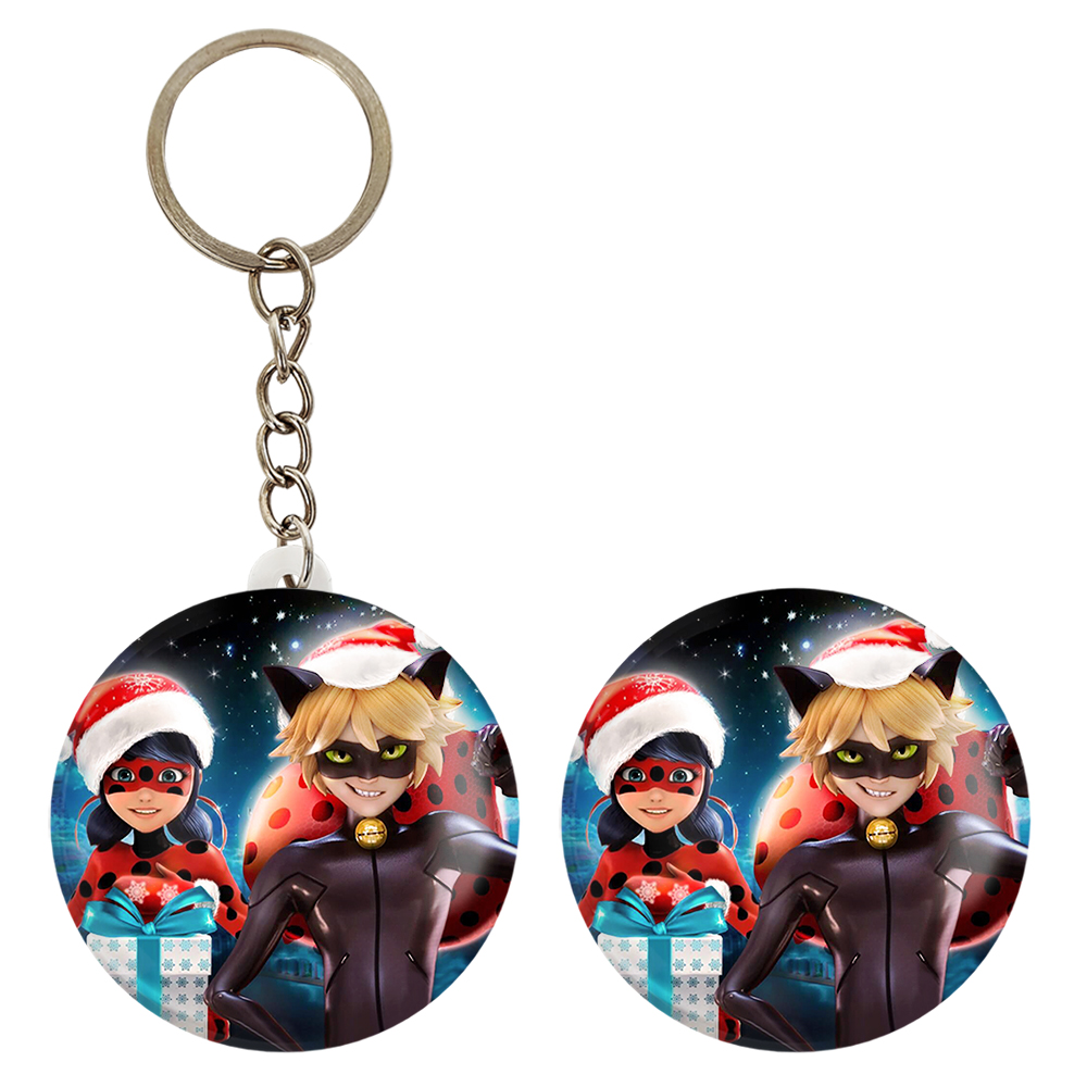 پیکسل خندالو مدل دختر کفشدوزکی و پسر گربه ای کد 3495 به همراه جاکلیدی