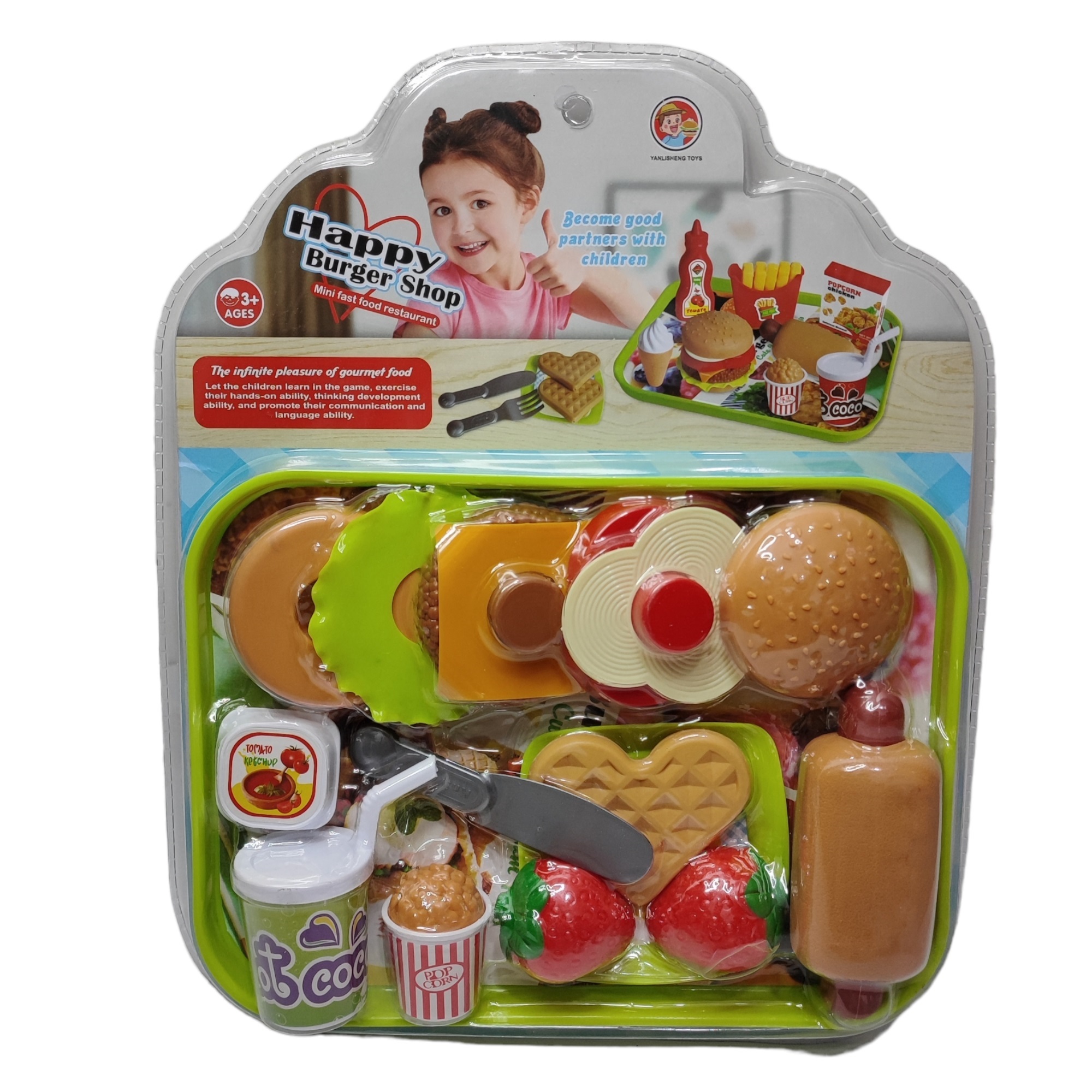 ست اسباب بازی فست فود مدل هپی برگر شاپ