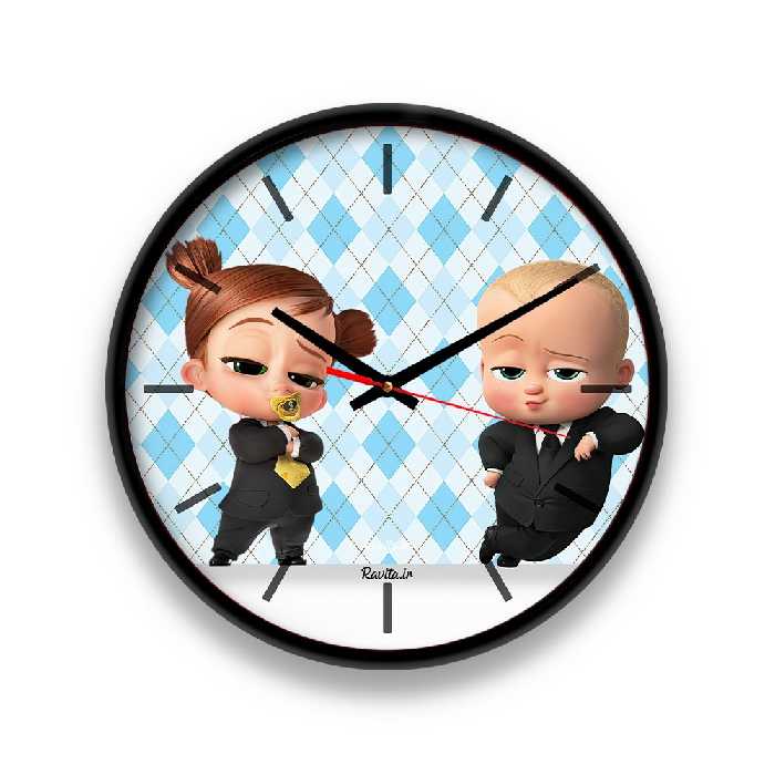 ساعت رومیزی راویتا مدل بچه رییس کد 3410 در رنگ های مشکی و سفید