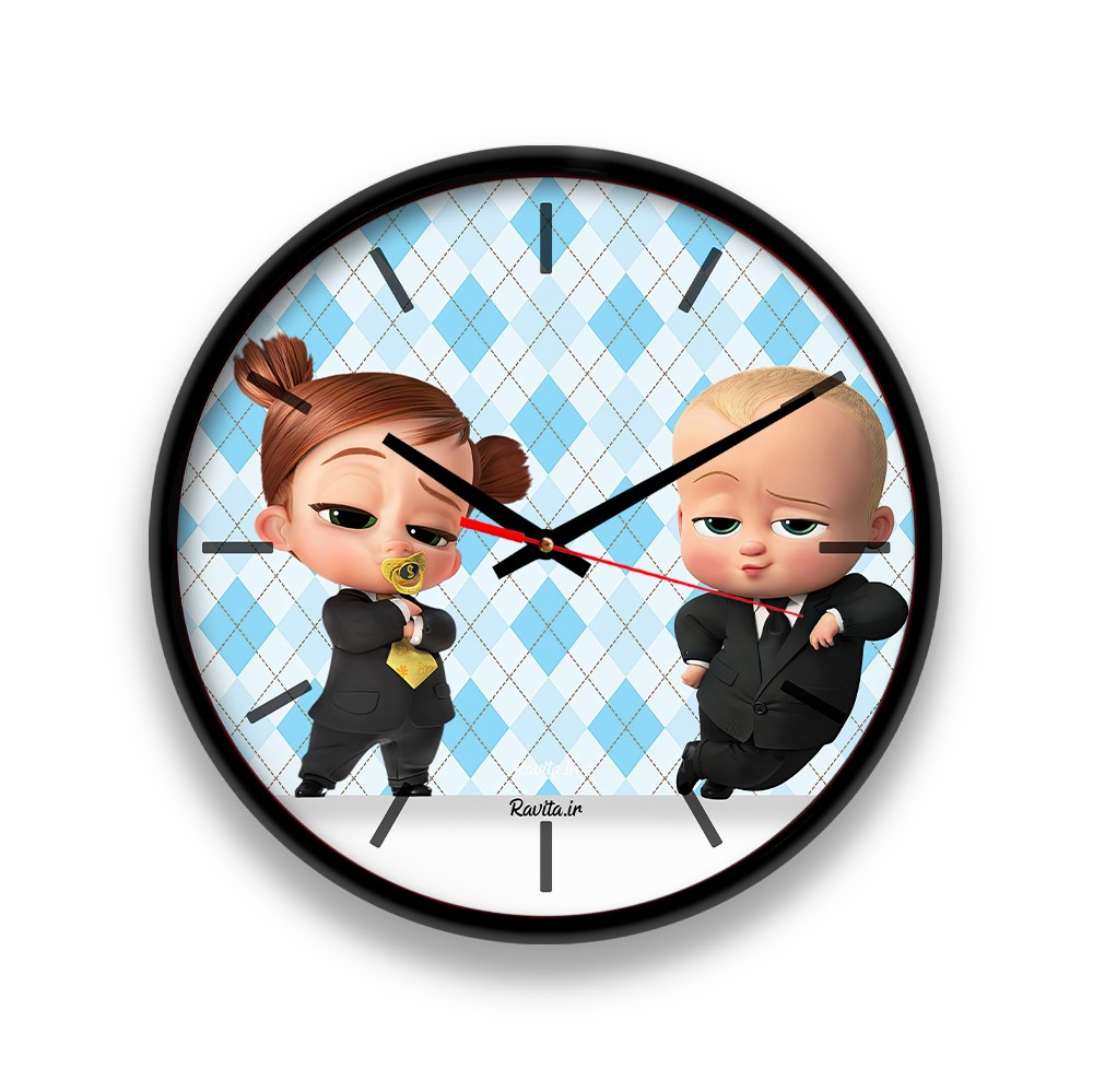 ساعت رومیزی راویتا مدل بچه رییس کد 3410 در رنگ های مشکی و سفید