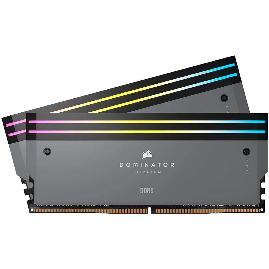 رم دسکتاپ DDR5 دوکاناله 6000 مگاهرتز CL30 کورسیر مدل DOMINATOR TITANIUM RGB ظرفیت 32 گیگابایت