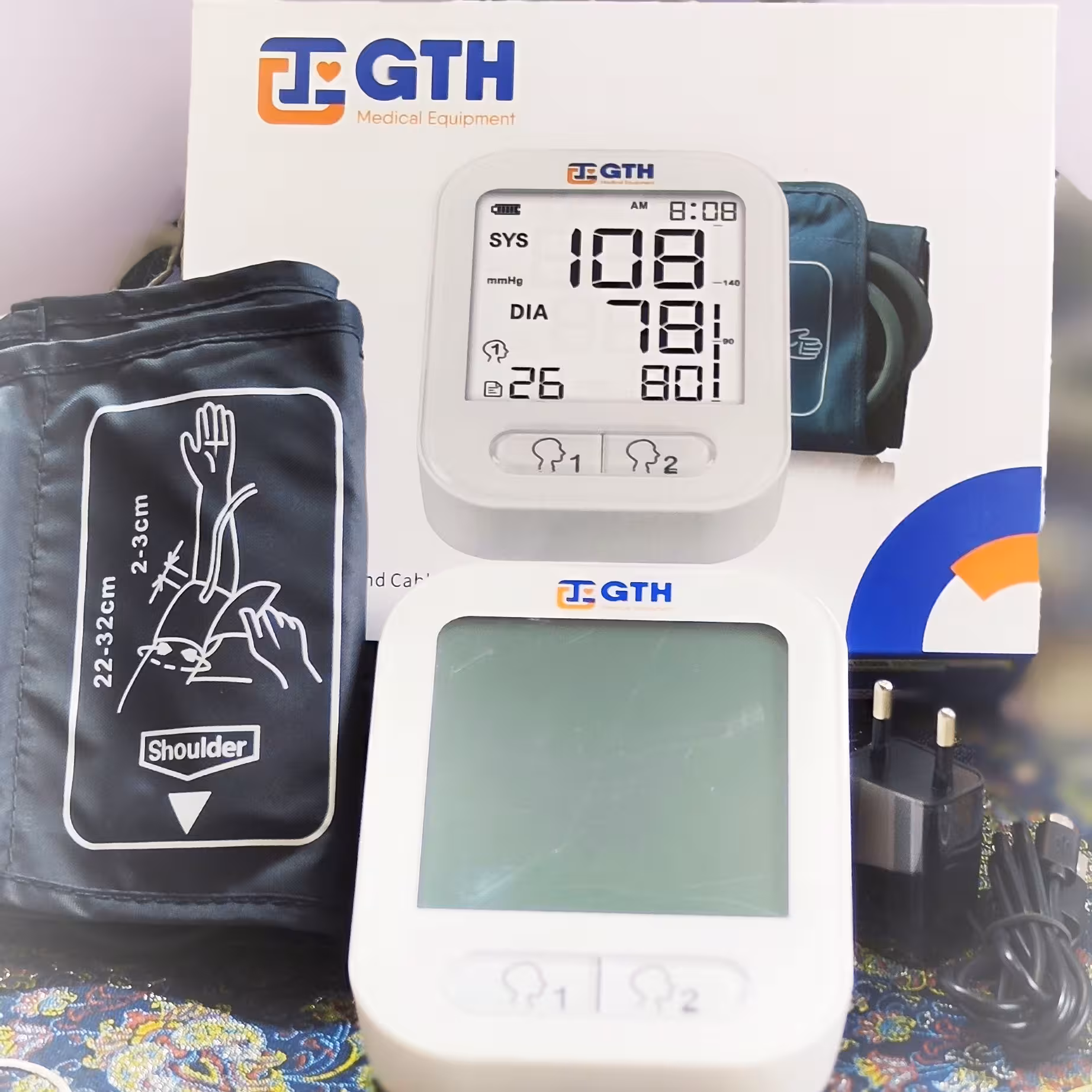 فشارسنج دیجیتال سخنگو صفحه رنگی دو کاربرهGT732