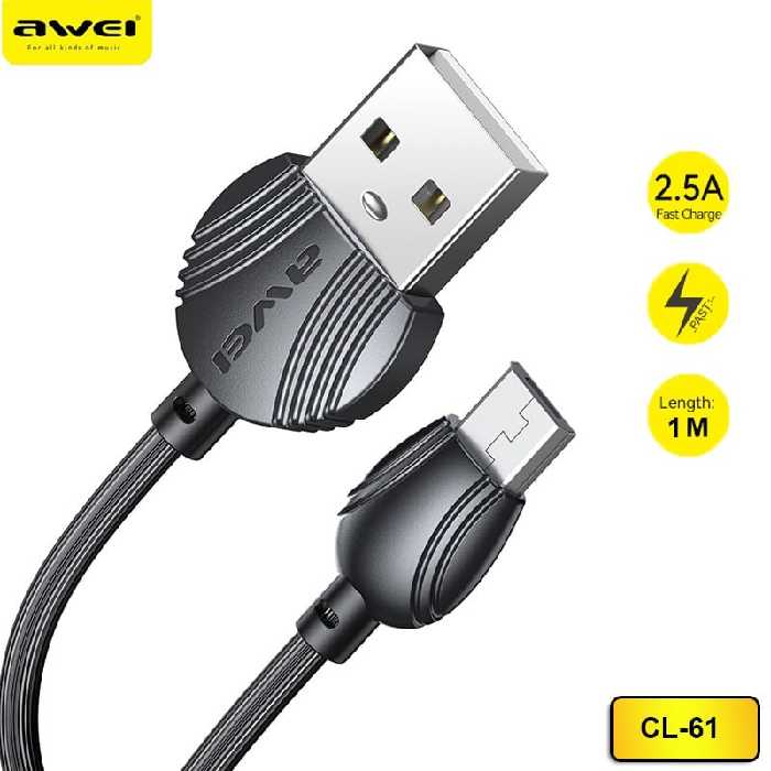 كابل شارژ ميكرو AWEI CL-61M 2M - یاسین کامپیوتر