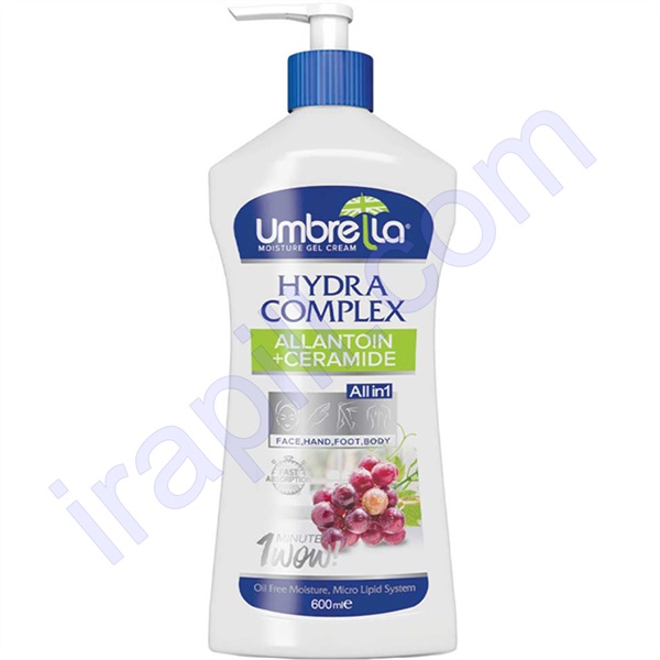 ژل کرم مرطوب کننده پمپی حاوی عصاره انگور آمبرلا 600 میلی لیتر
