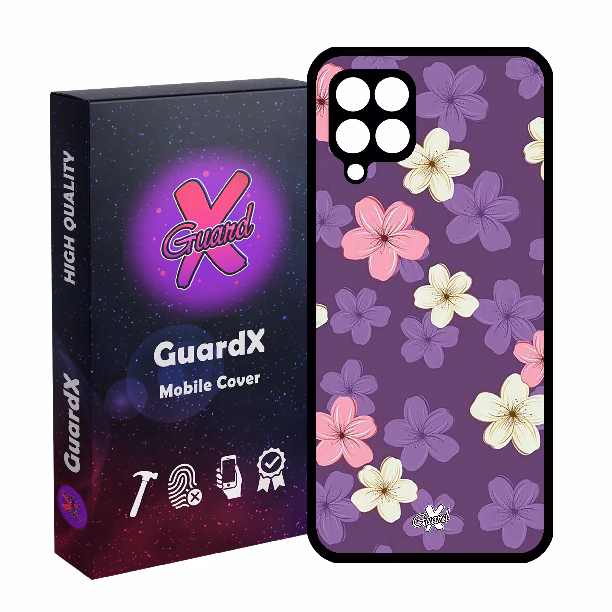کاور گارد ایکس طرح گل مدل Glass10536 مناسب برای گوشی موبایل سامسونگ Galaxy A12/M12/F12