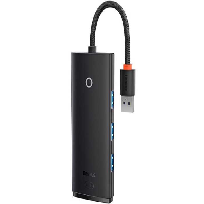 هاب یو اس بی 4 در 1  با کابل 25 سانتی‌متری بیسوس Baseus WKQX030001 Lite Series 4-Port USB-A HUB