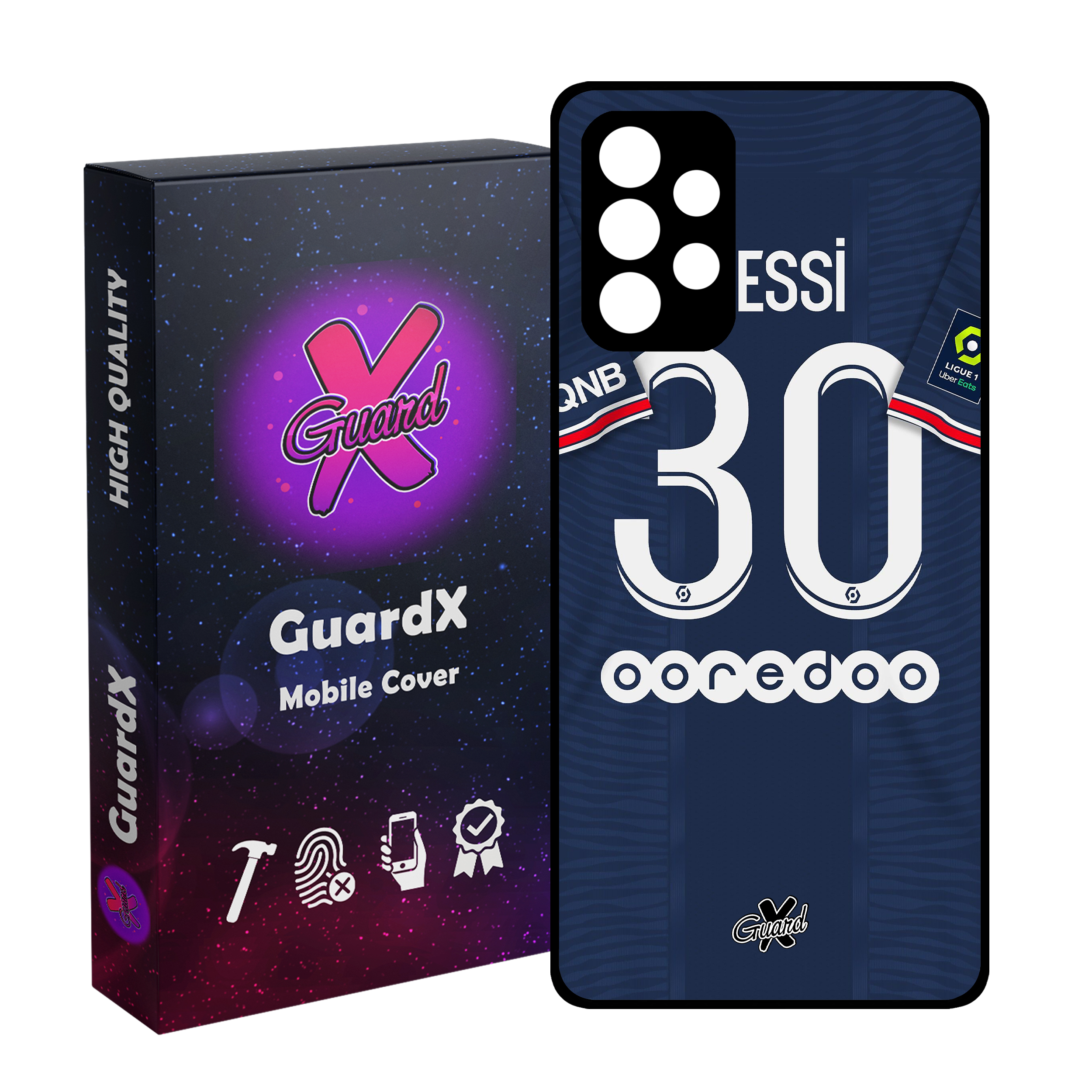 کاور گارد ایکس طرح Messi مدل Glass50356 مناسب برای گوشی موبایل سامسونگ Galaxy A52