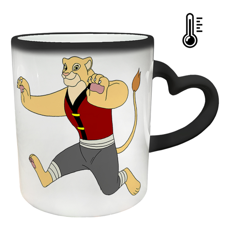 ماگ حرارتی مدل دسته قلبی طرح پاندا کونگ فو کار کد 94