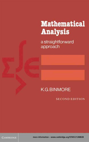 خرید و دانلود نسخه کامل کتاب Mathematical Analysis: A Straightforward Approach