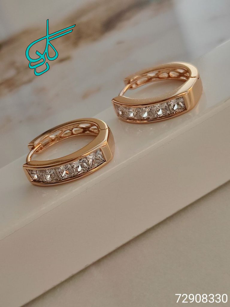 خرید گوشواره حلقه ای نگیندار دخترانه کد 1615021 - ردگل