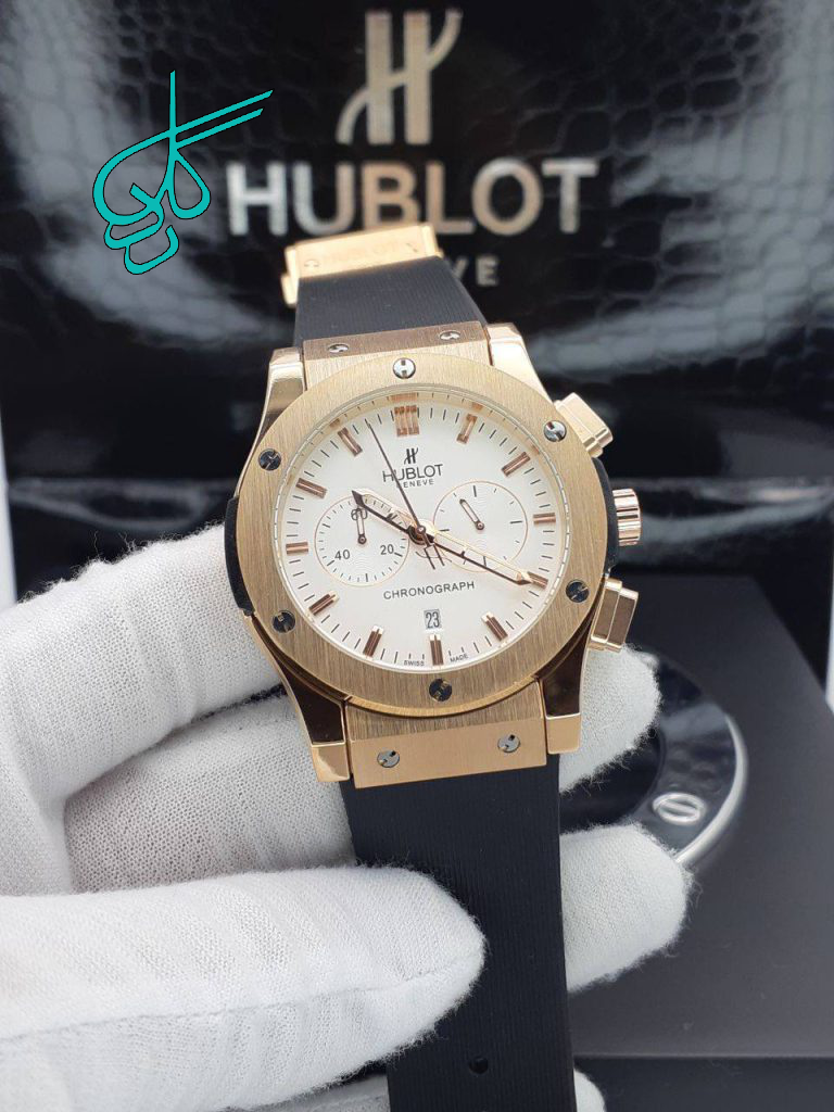 خرید ساعت مردانه هابلوت کرنوگرافی رنگ ثابت بند رابر کیفیت عالی کد 1917286 - ردگل