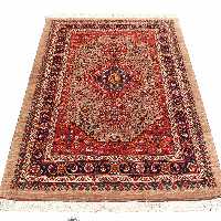 فرش دستبافت قشقایی شتری رنگ یک و نیم متری کد 1070