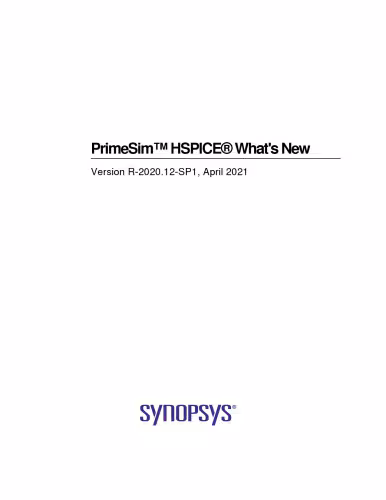 خرید و دانلود نسخه کامل کتاب PrimeSim™ HSPICE® What's New