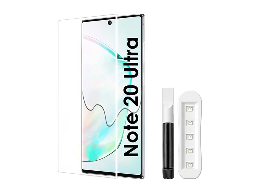 محافظ صفحه نمایش شیشه ای یو وی سامسونگ نوت 20 اولترا گرین Green Samsung Note 20 Ultra 3D Curved Round Edge UV Glass
