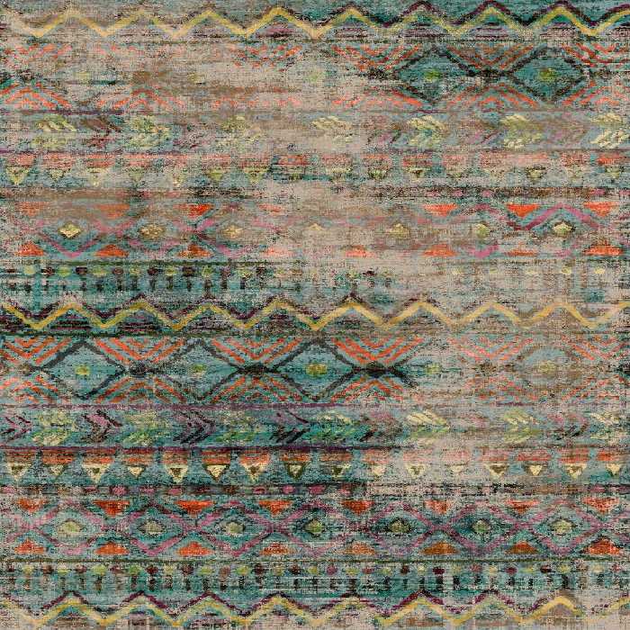 گلیم درجه1 ماندگار ابعاد متنوع زمینه کهنه گلیم غلبه خاکی و آبی کد 2-378 | گلیم کیفیت ضد حساسیت