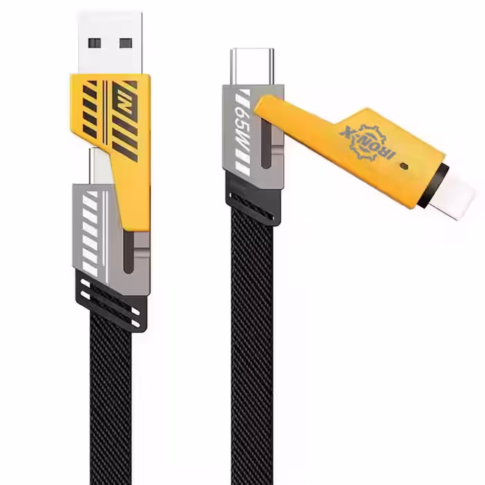 کابل تبدیل USB/USB-C به لایتنینگ/USB-C آیرون ایکس مدل SUPERFAST65W 4IN1 طول 1.5 متر | کالا مکس