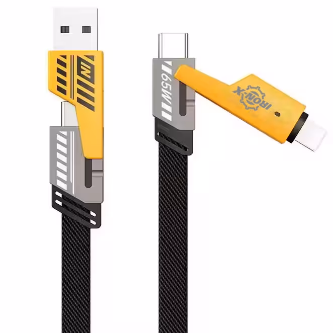 کابل تبدیل USB/USB-C به لایتنینگ/USB-C آیرون ایکس مدل SUPERFAST65W 4IN1 طول 1.5 متر | کالا مکس