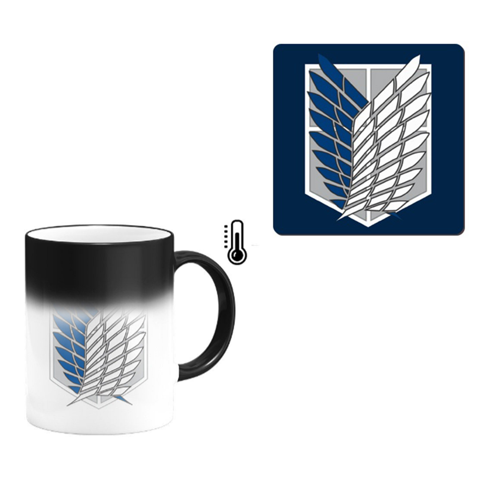 ماگ حرارتی طرح اتک ان تایتان به همراه زیرلیوانی