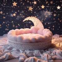 بک دراپ عکاسی کودک با ستاره و ماه | گرافیک با طعم تربچه