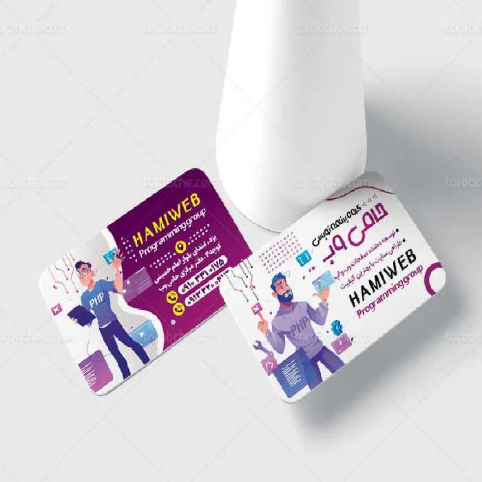 کارت ویزیت لایه باز برنامه نویس | گرافیک با طعم تربچه