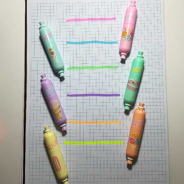 ماژیک علامت گذار طرح بستنی مجموعه 6 عددی