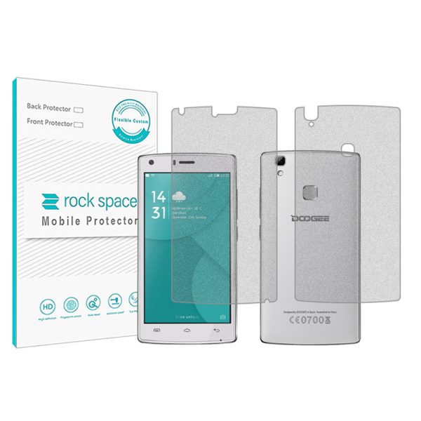 گلس صفحه نمایش و پشت گوشی دوجی X5 Max Pro مدل نانو هیدروژل گیمینگ برند راک اسپیس کد SS