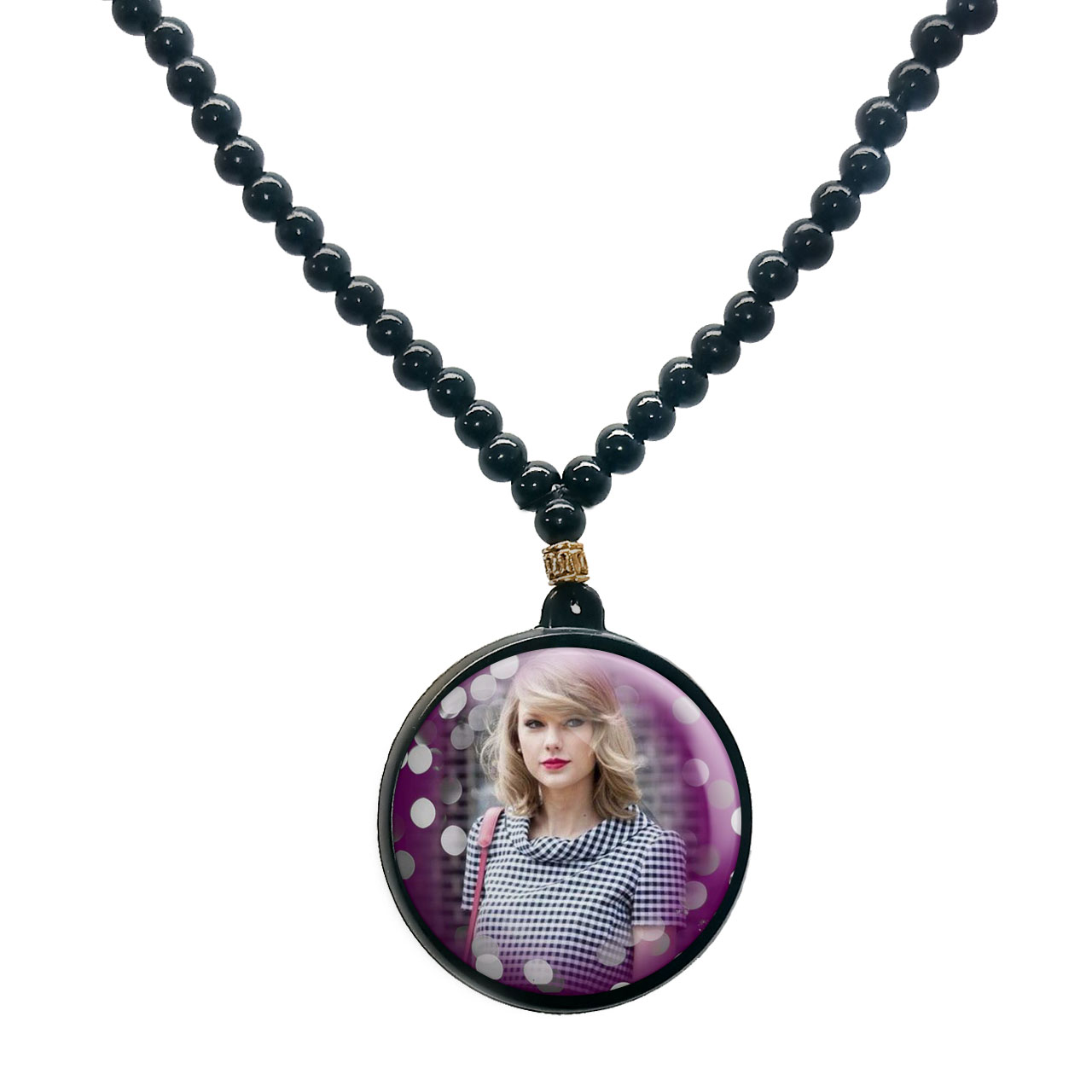 گردنبند پرمانه طرح تیلور سویفت کد pmd.2837 مدل دو طرفه