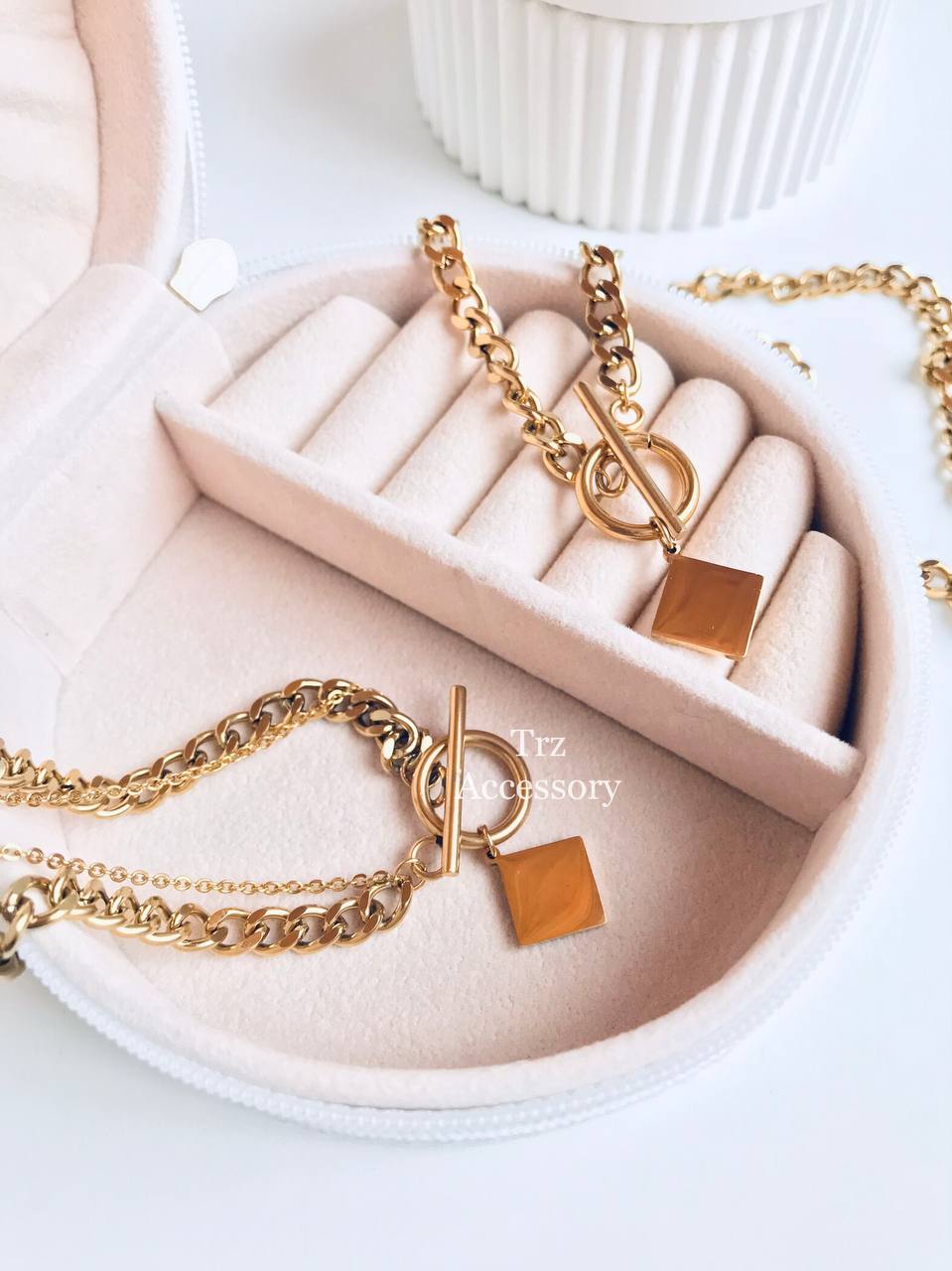 نیم ست طرح کارتیه استیل - بدلیجات و اکسسوری TRZ