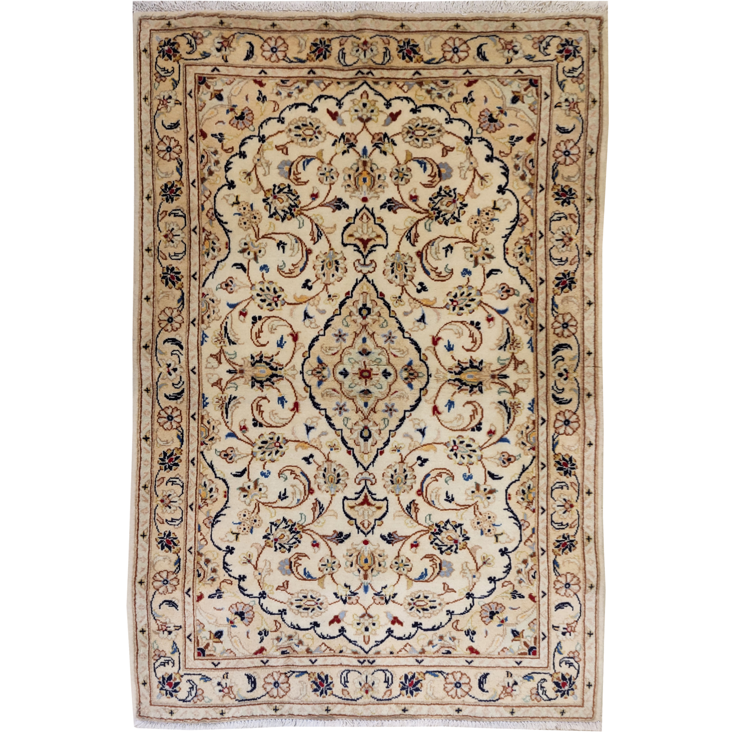 فرش قدیمی دستبافت یک و نیم متری طرح یزد کد 162