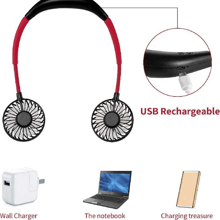 فن پرتابل گردنی قابل شارژ سبک x-8