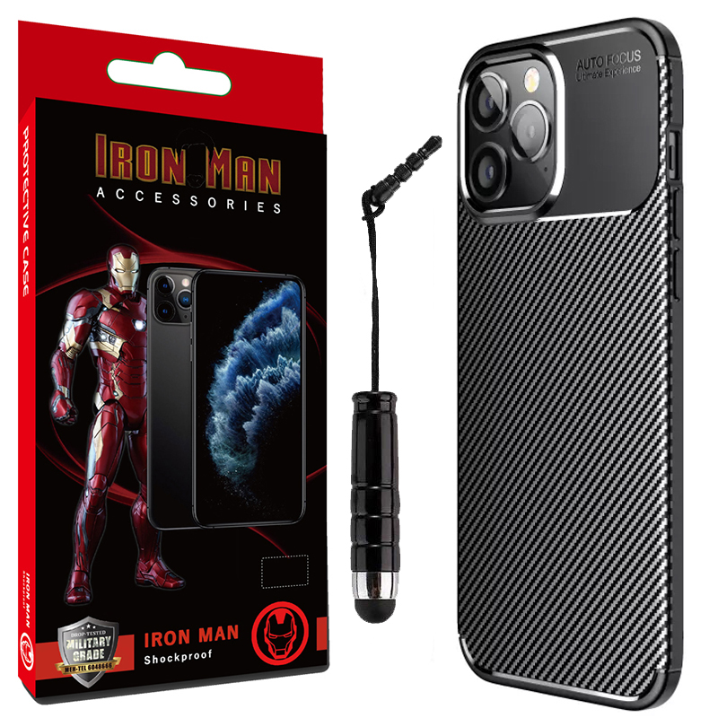 کاور آیرون من مدل AUTO FOCUS مناسب برای گوشی موبایل اپل IPHONE 14 PROMAX به همراه قلم لمسی