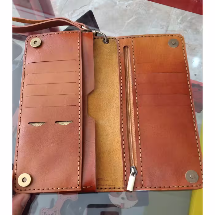 کیف کتی چرم طبیعی کیف پول چرم طبیعی دستدوز کد111