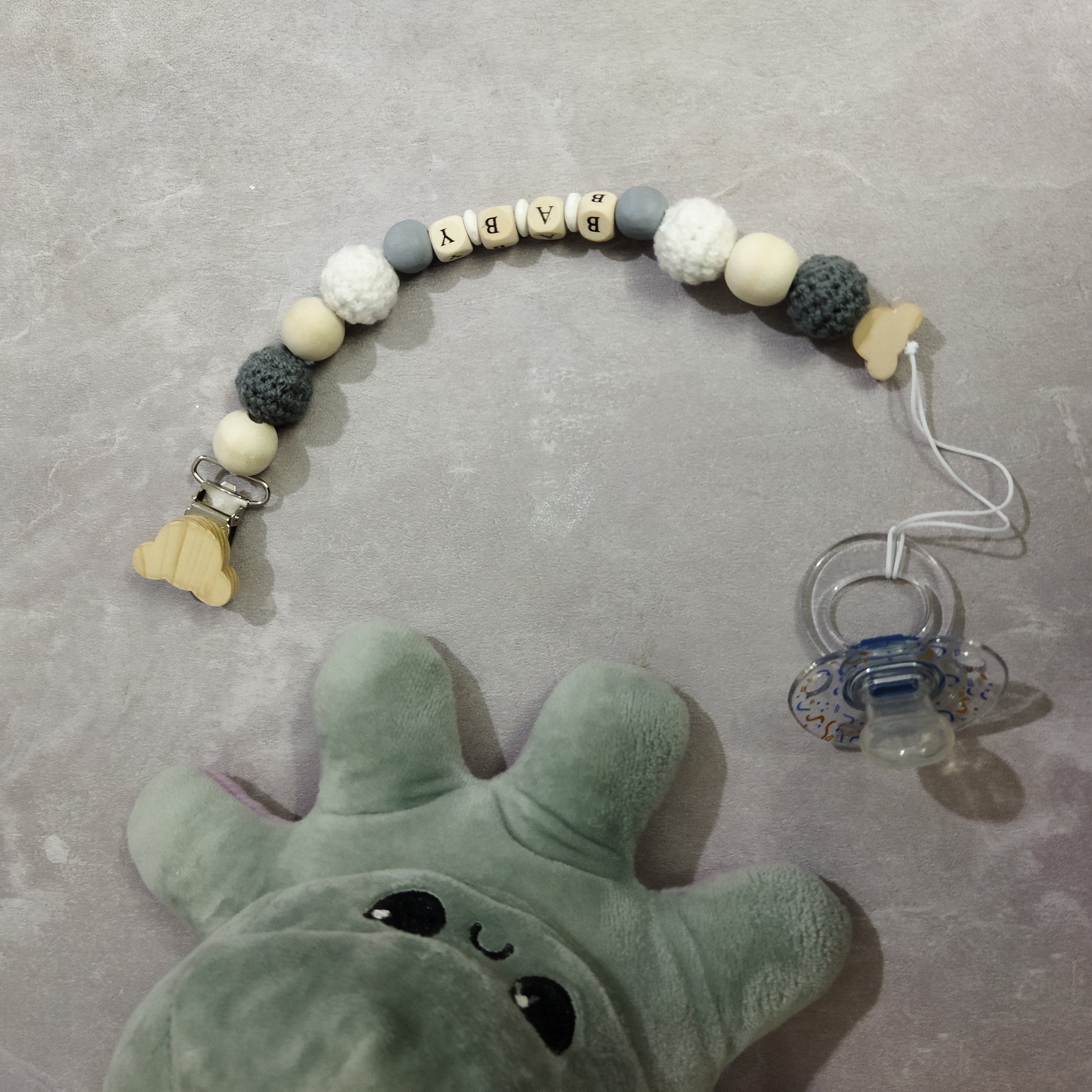 بندپستونک  نوزادی چوبی و بافتنی 