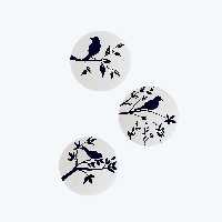 بشقاب دیوارکوب سفالی طرح پرنده مجموعه 3 عددی