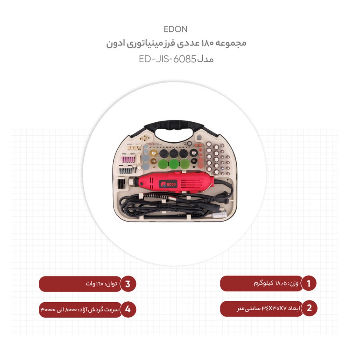فرز مینیاتوری ادون 180عددی مدل6085