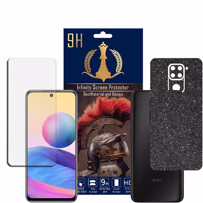 برچسب پوششی اینفینیتی مدل PRO MAX مناسب برای گوشی موبایل شیایومی REDMI 10X به همراه محافظ صفحه نمایش