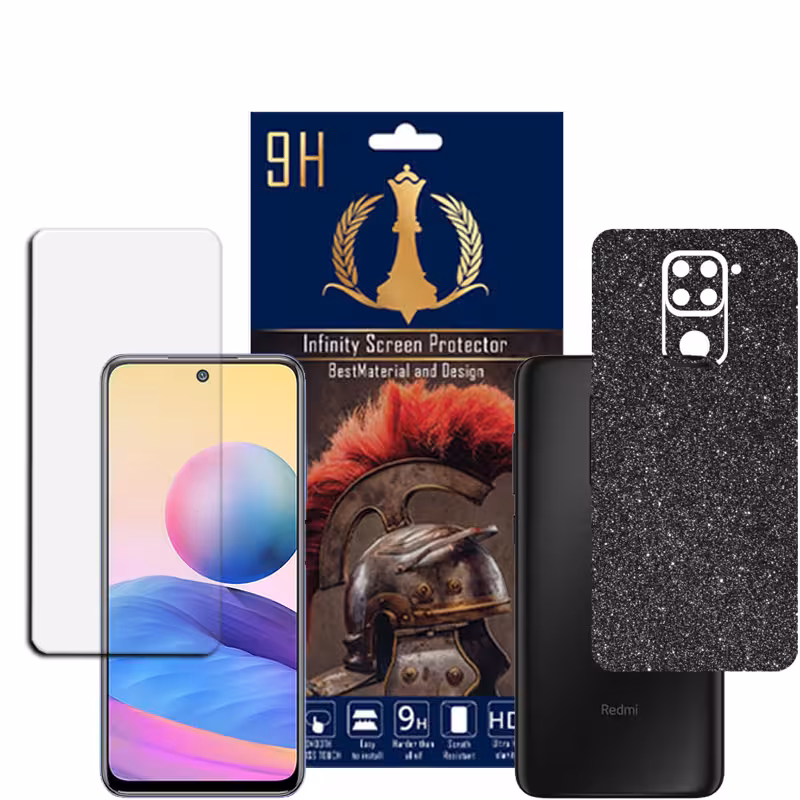 برچسب پوششی اینفینیتی مدل PRO MAX مناسب برای گوشی موبایل شیایومی REDMI 10X به همراه محافظ صفحه نمایش