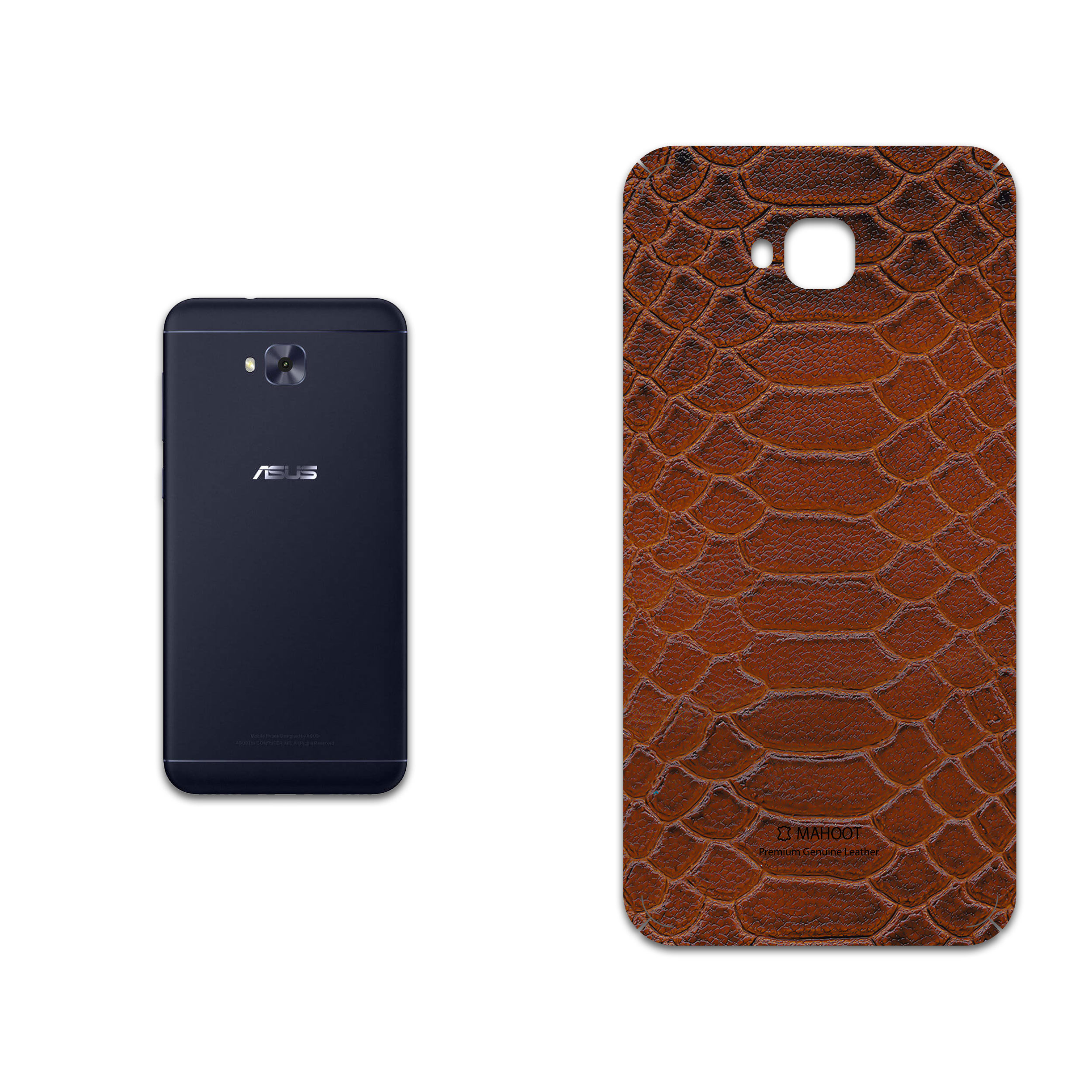 برچسب پوششی ماهوت مدل Brown-Snake-Leather مناسب برای گوشی موبایل ایسوس Zenfone 4 Selfie