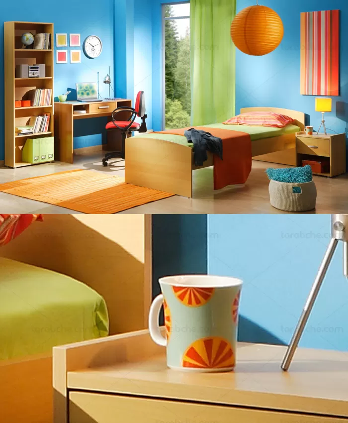 تصویر با کیفیت طراحی داخلی اتاق جوان و نوجوان - گرافیک با طعم تربچه