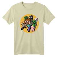 تی شرت آستین کوتاه بچگانه مدل ماینکرفت کد 3 رنگ کرم