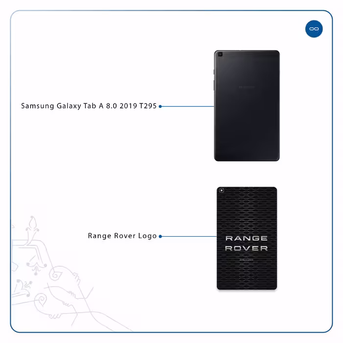 برچسب پوششی ماهوت مدل Range-Rover-Logo مناسب برای تبلت سامسونگ Galaxy Tab A 8.0 2019 T295