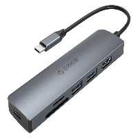 هاب آداپتور تایپ سی چند منظوره اوریکو ORICO-MC-U601P 6-in-1 Multi-Functional Hub