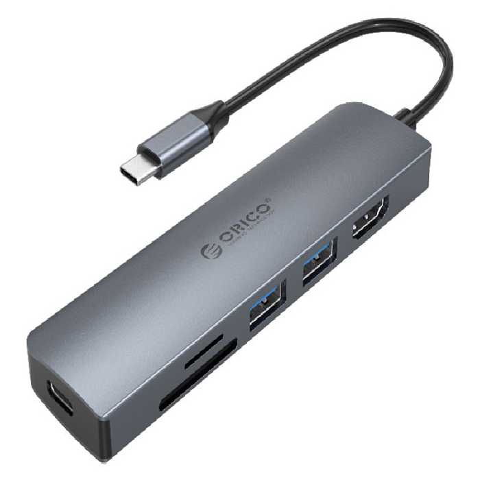 هاب آداپتور تایپ سی چند منظوره اوریکو ORICO-MC-U601P 6-in-1 Multi-Functional Hub