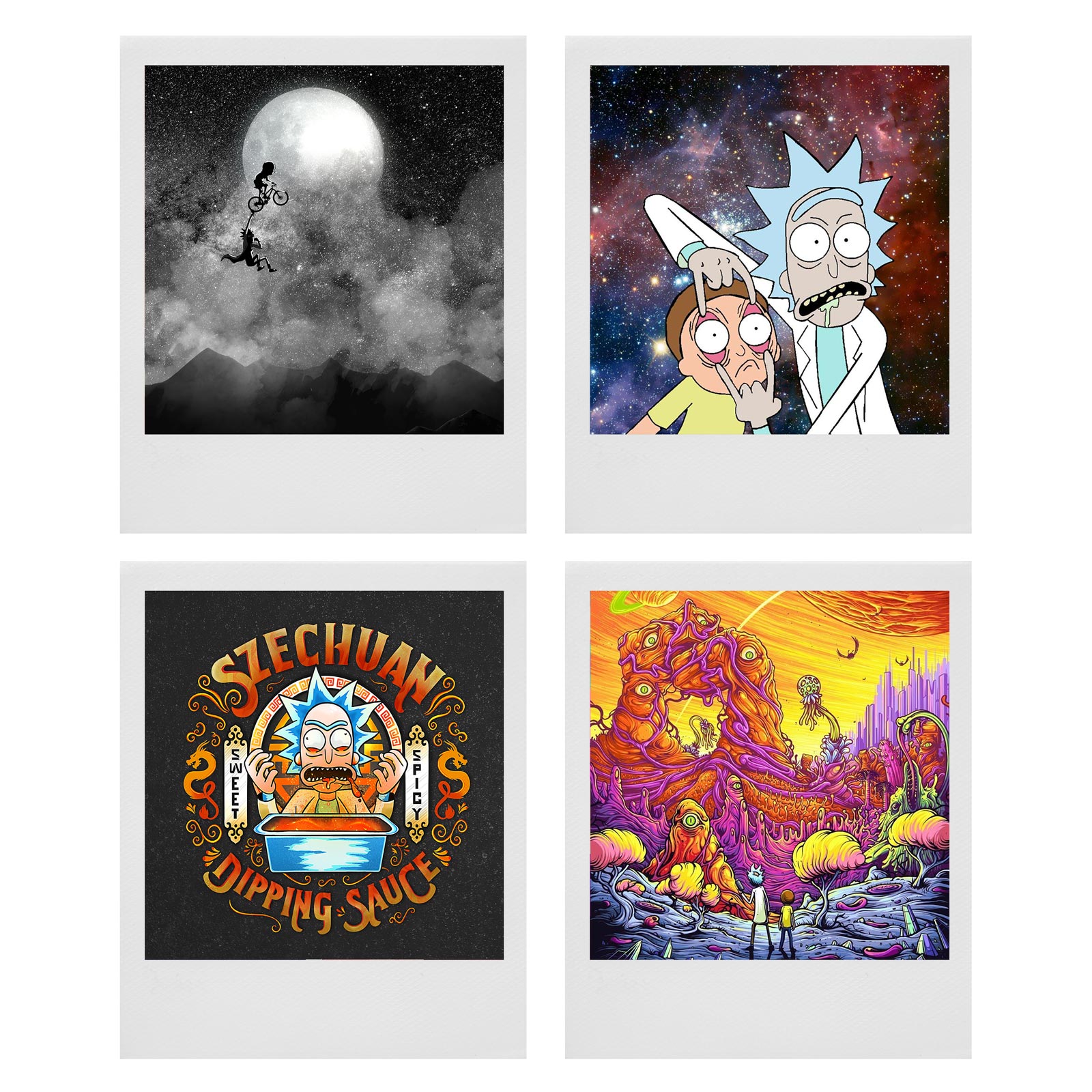 آویز تزیینی طرح ریک اند مورتی کد A1003 مجموعه 4 عددی