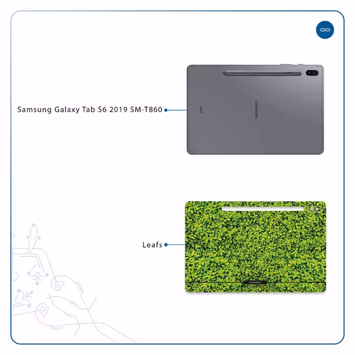 برچسب پوششی ماهوت مدل Leafs مناسب برای تبلت سامسونگ Galaxy Tab S6 2019 SM-T860