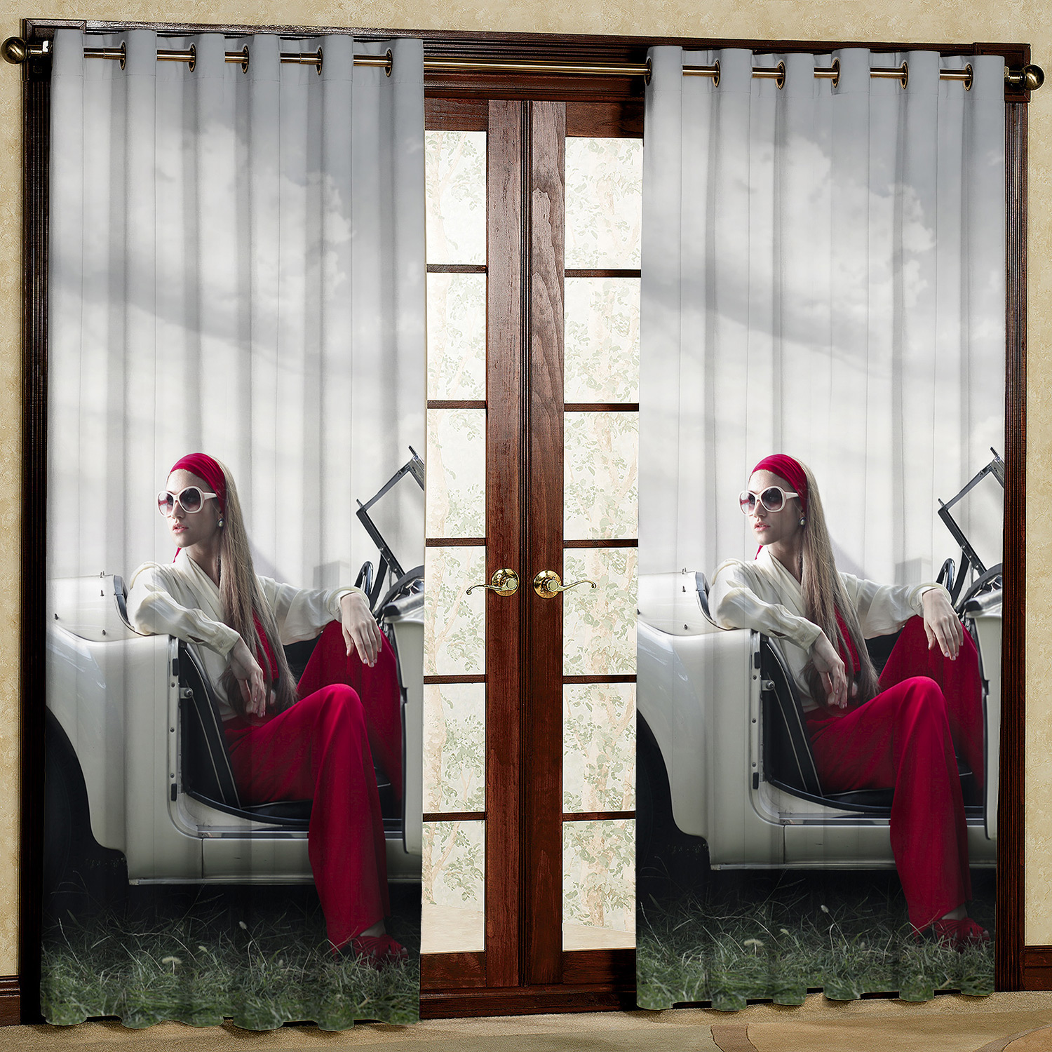  پرده مدل دختر مخمل پانچی کد 786 سایز 140x280 سانتی متر