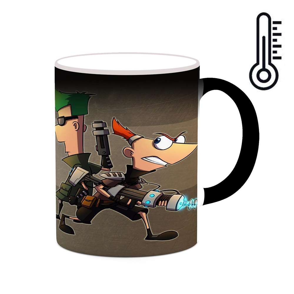 ماگ حرارتی کاکتی طرح کارتون Phineas And Ferb مدل mgh22920